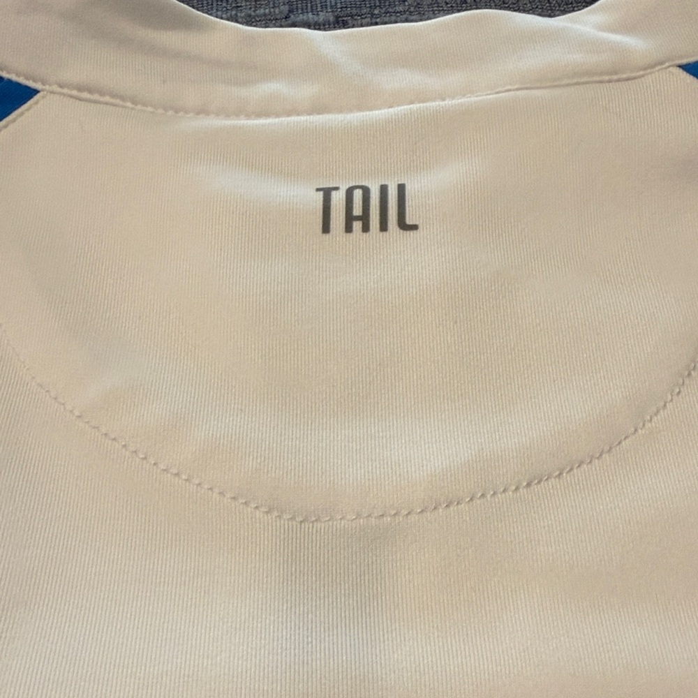 Tail Women's Cream Three Quarter-Sleeve Golf Top with Blue Trim - Picture 3 of 6